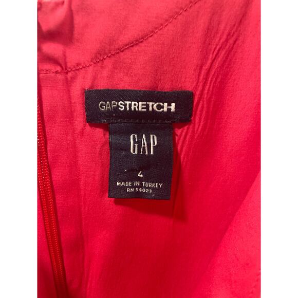 GAP Pink Sleeveless Sheath Dress Faux Wrap Back Zip Knee Length Size 4 - Picture 3 of 6